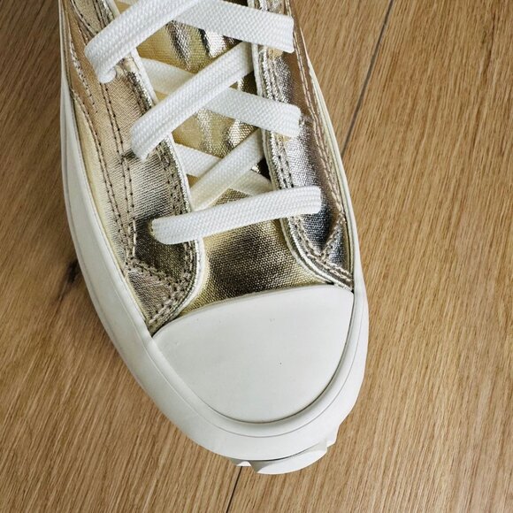 ❤️CONVERSE RUN STAR HIKE HI 7.5 Women GOLD PLATFORM Sneaker Boot Western A10333C - Picture 10 of 13